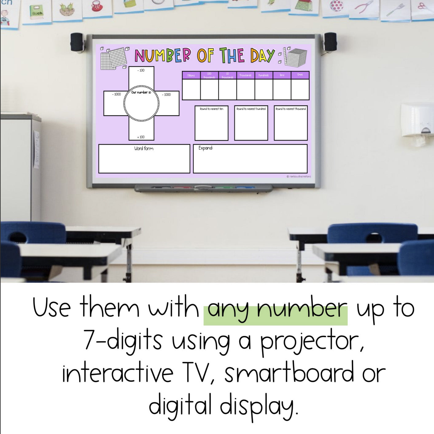 Daily Number Slides | Daily Number of the Day Warmup | 7-digit Numbers