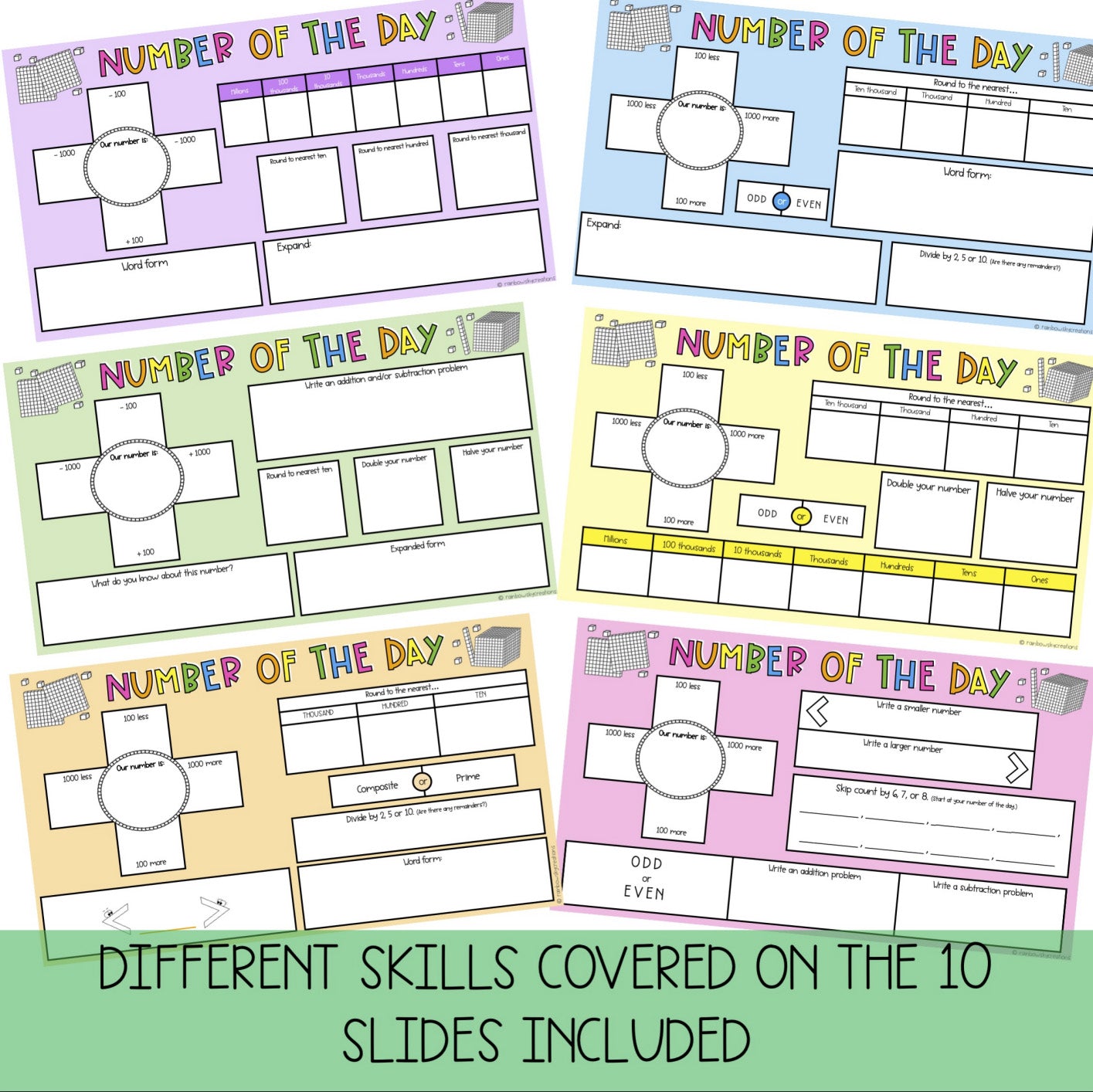 Daily Number Slides | Daily Number of the Day Warmup | 7-digit Numbers