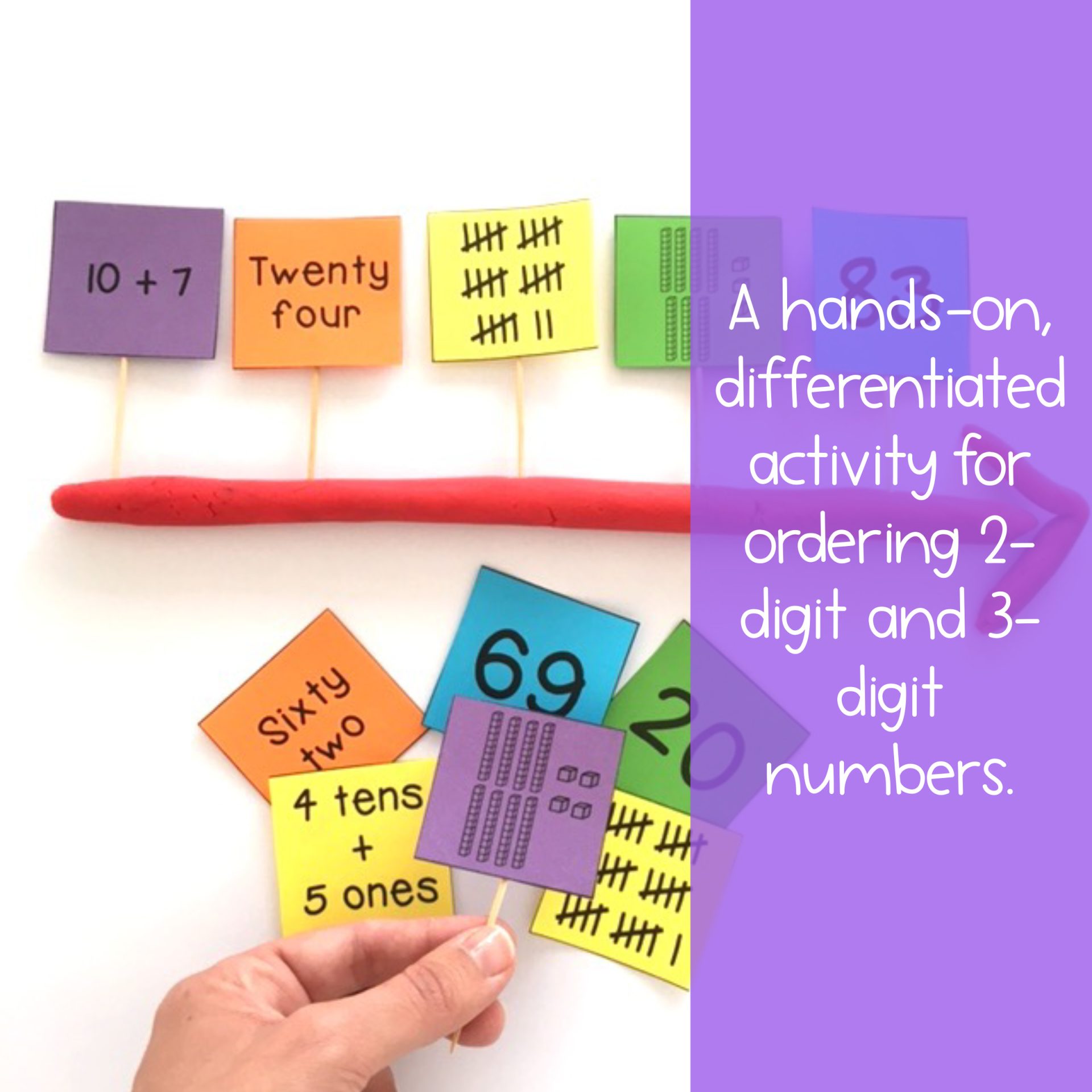 Ordering Numbers Maths Activity | Place Value Math Centres | Grade 1 + Grade 2