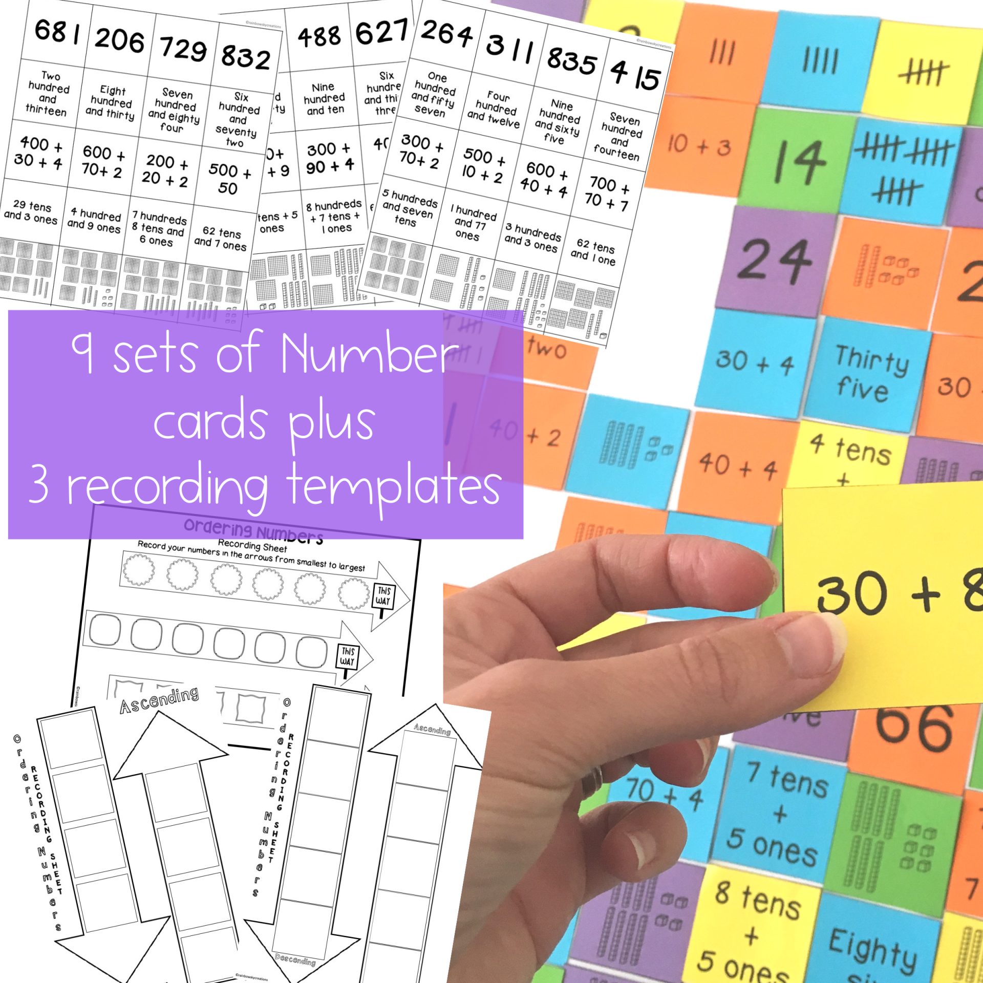 Ordering Numbers Maths Activity | Place Value Math Centres | Grade 1 + Grade 2