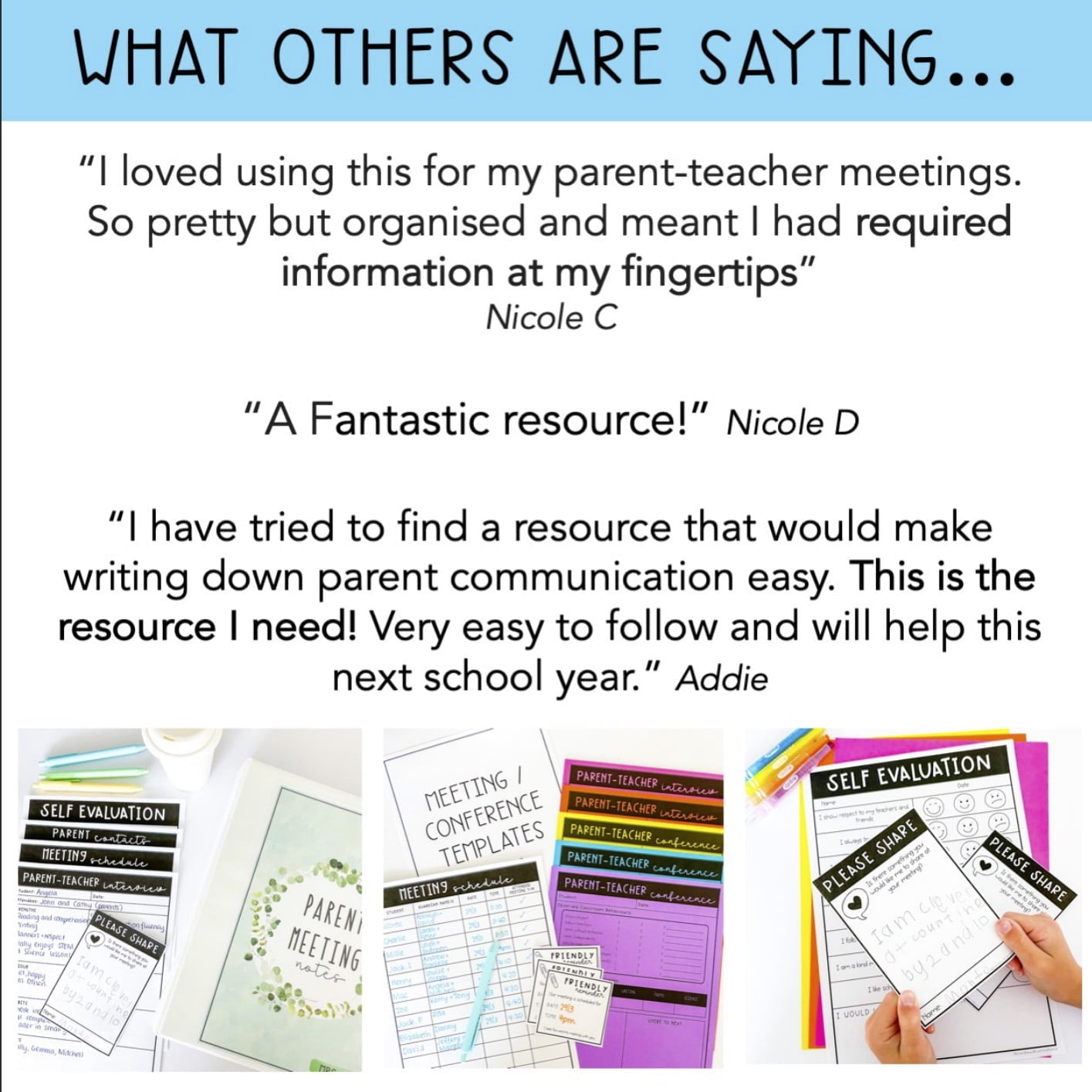 Parent Teacher Conference Templates | Parent Meeting Notes