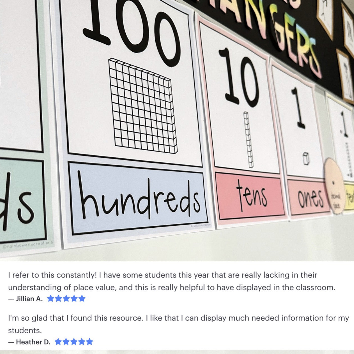 Place Value Posters | Interactive Place Value Chart | Pastel Theme