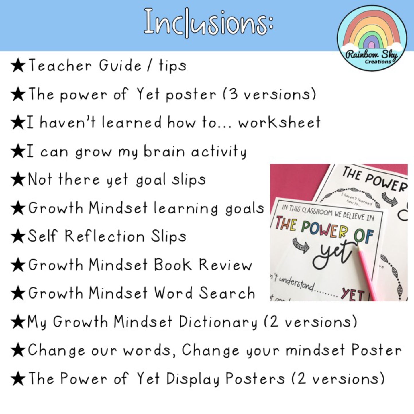 The Power of Yet Posters and Lessons | Growth Mindset Yet Activities