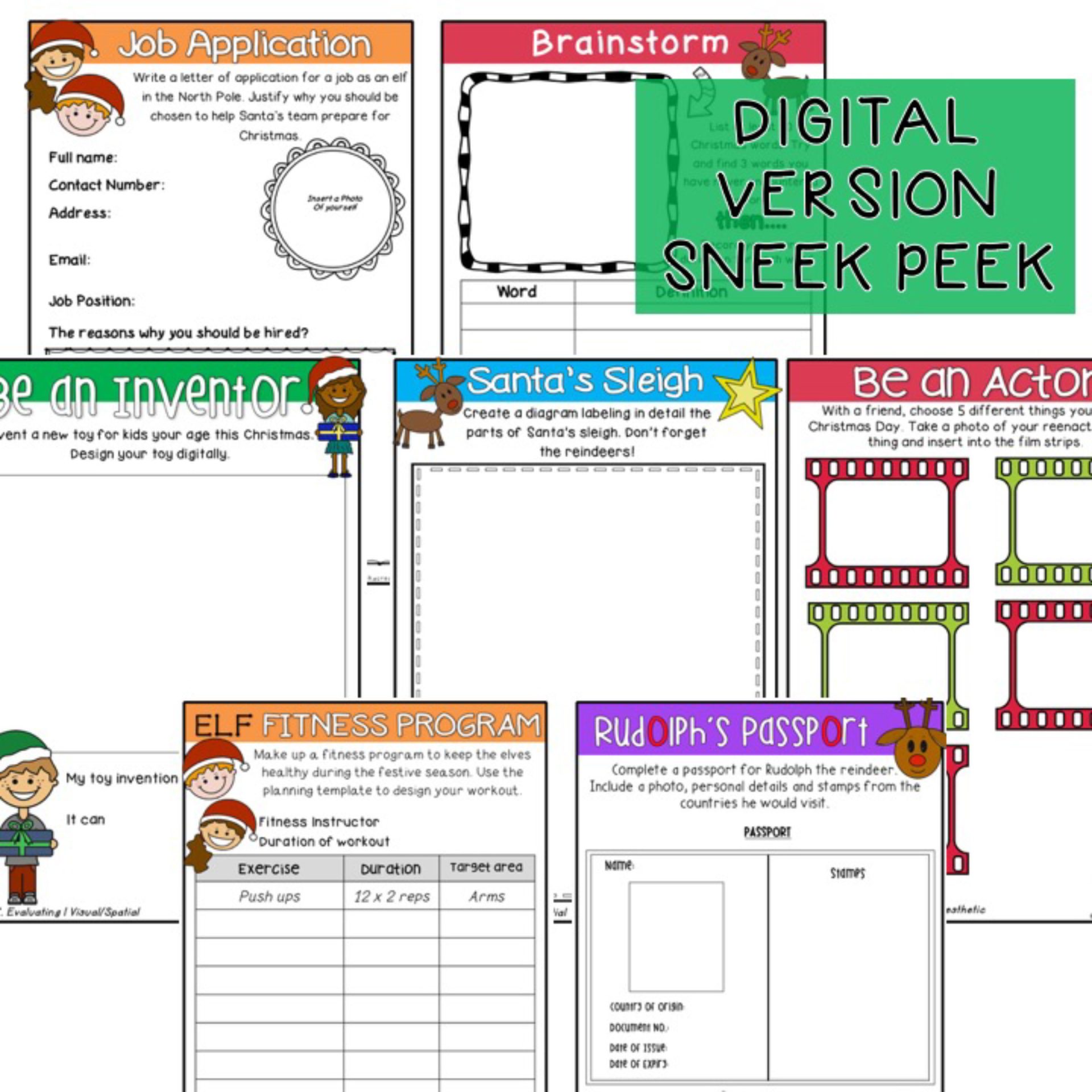 Christmas Activities for Grades 3-6 | Blooms Taxonomy | Paper & Digital Resource