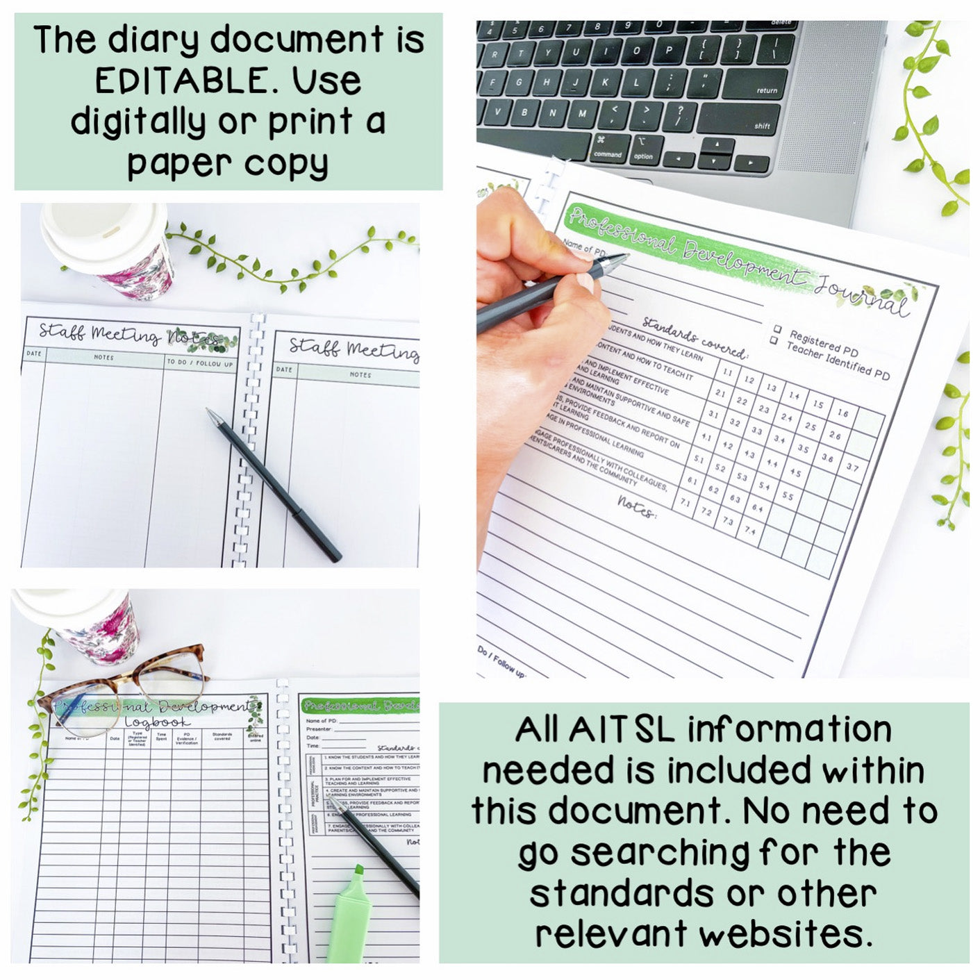 Professional Development Diary | Digital PD Diary | AITSL Aligned Australia