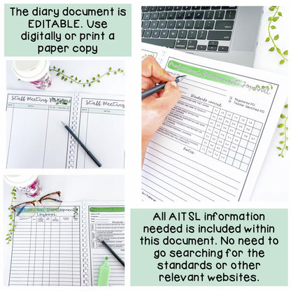 Professional Development Diary | Digital PD Diary | AITSL Aligned Australia