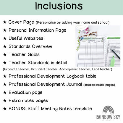 Professional Development Diary | Digital PD Diary | AITSL Aligned Australia