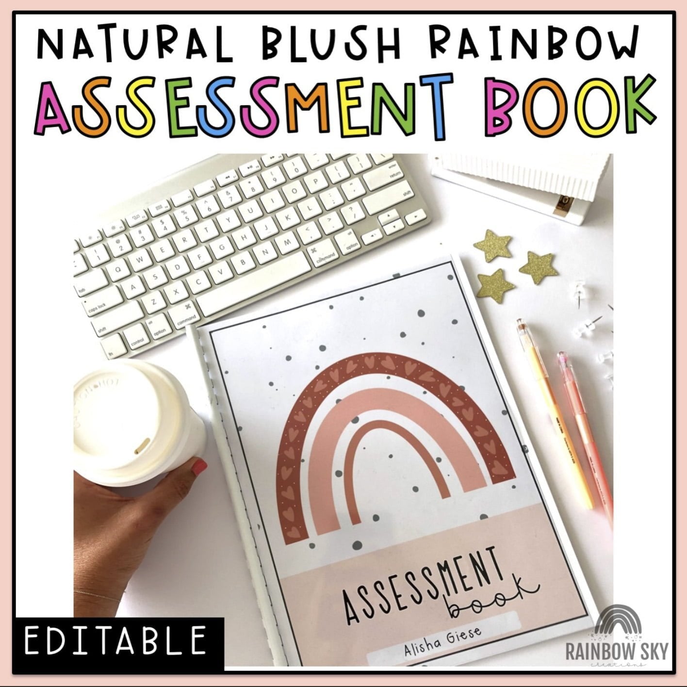 Teacher Assessment Book | Assessment Binder | Modern Rainbow