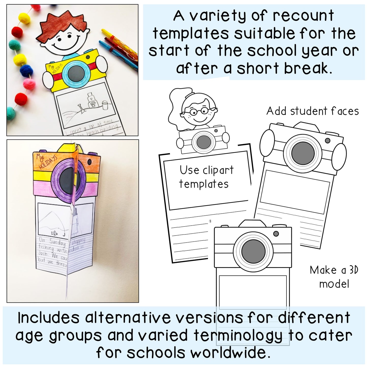 Holiday Recount / Summer Recount | 3D  Display | Back to School