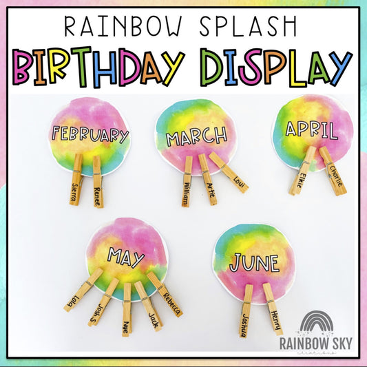 Simple Birthday Display | Rainbow Splash | Peg Birthdays