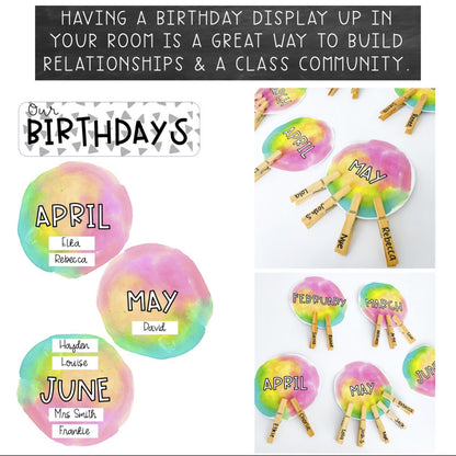 Simple Birthday Display | Rainbow Splash | Peg Birthdays