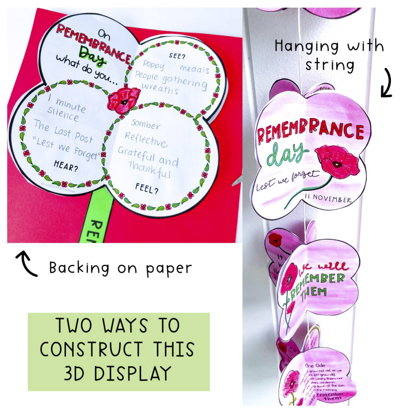 Remembrance Day 3D Poppy Craft