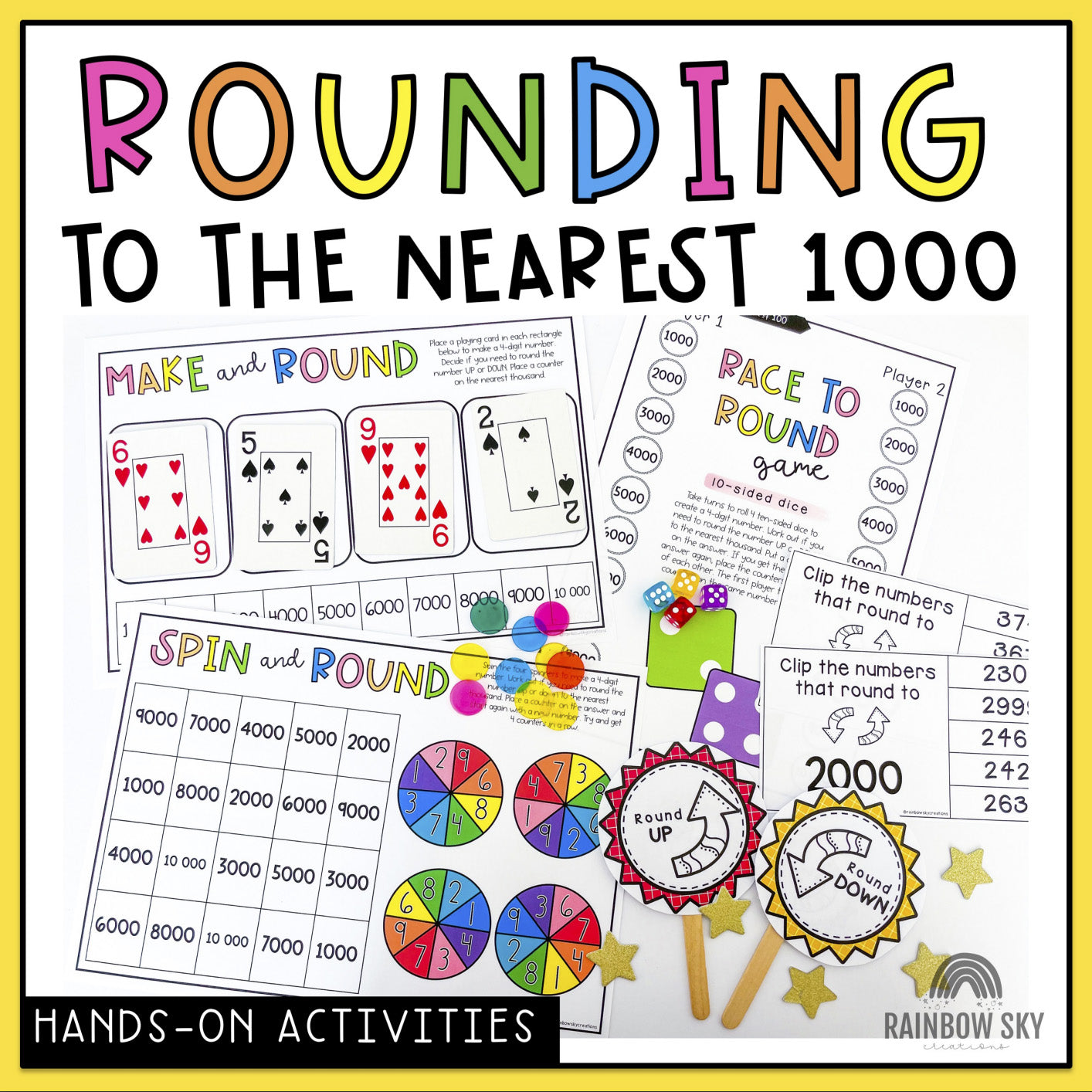 Rounding to the Nearest 1000 | Rounding to 1000 Math Centers