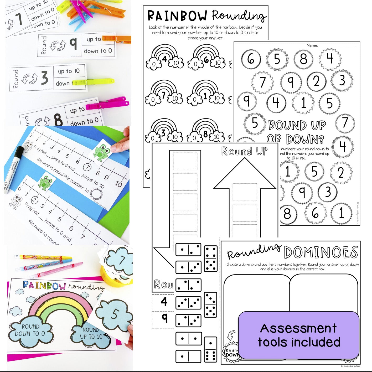 Rounding Numbers 1-9 | Learning to Round Math Centers