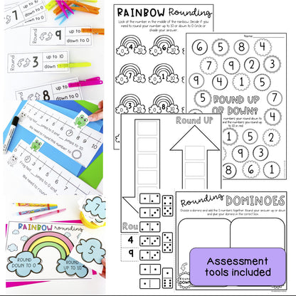 Rounding Numbers 1-9 | Learning to Round Math Centers