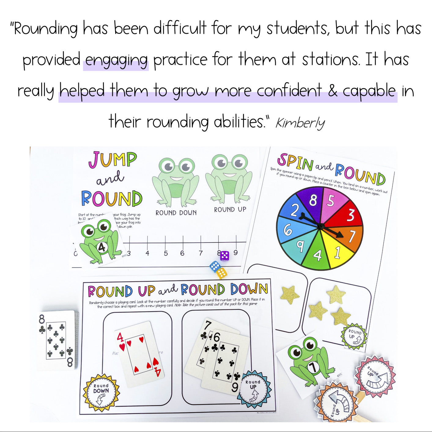 Rounding Numbers 1-9 | Learning to Round Math Centers