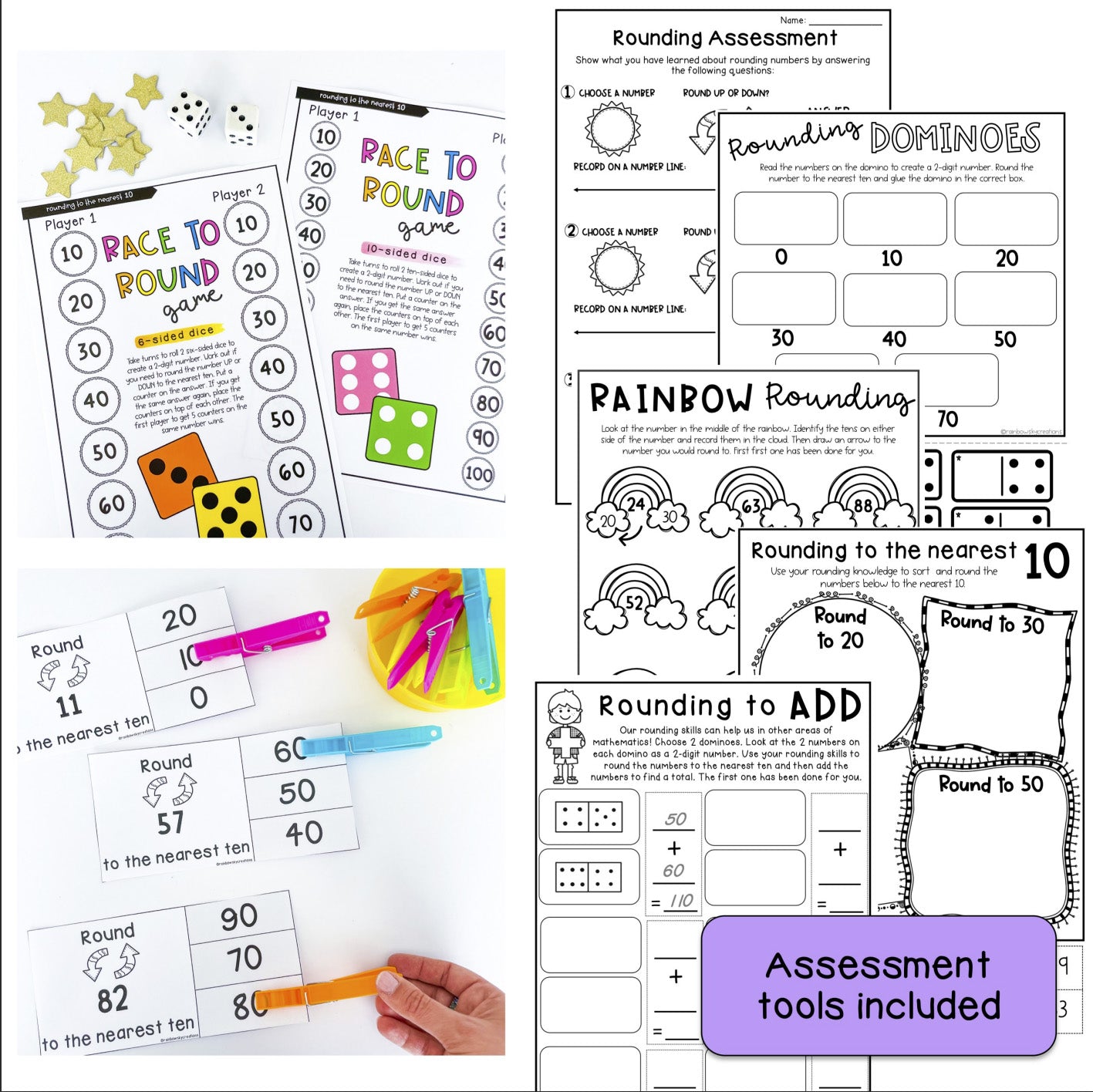 Rounding to the Nearest 10 | Rounding to 10 Math Centers