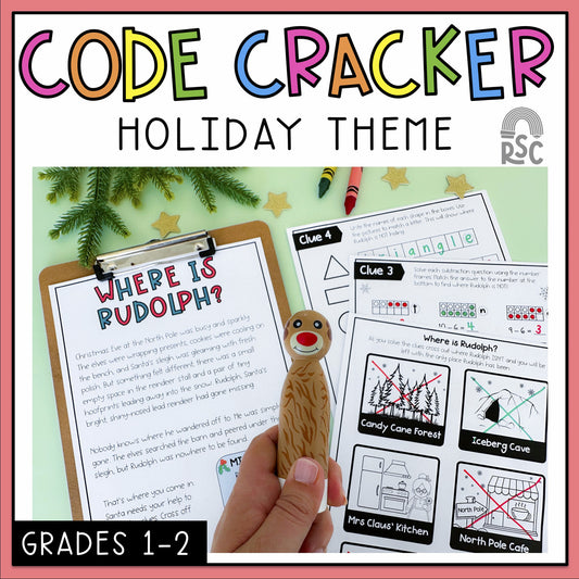 Christmas Math Code Cracker | Grade 1 & 2 Escape Room