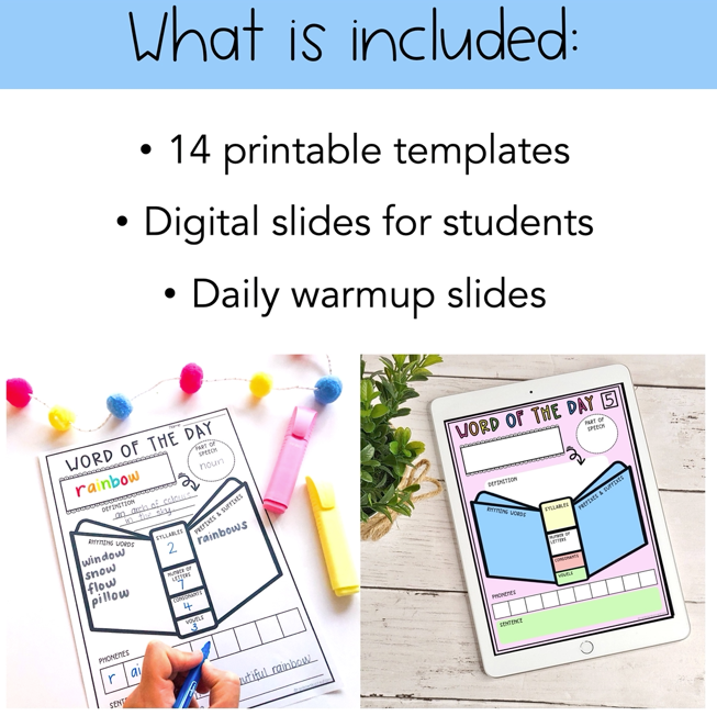 Word Of The Day BUNDLE [Digital & Printable]