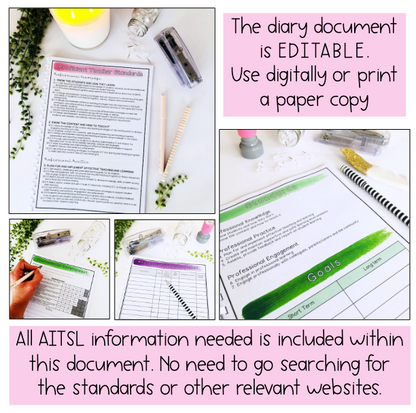 PD Diary | Professional Development Notes | AITSL Aligned Australia [Digital & Printable]