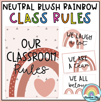 Classroom Rules | Positive Class Rules [Neutral Rainbow Theme]