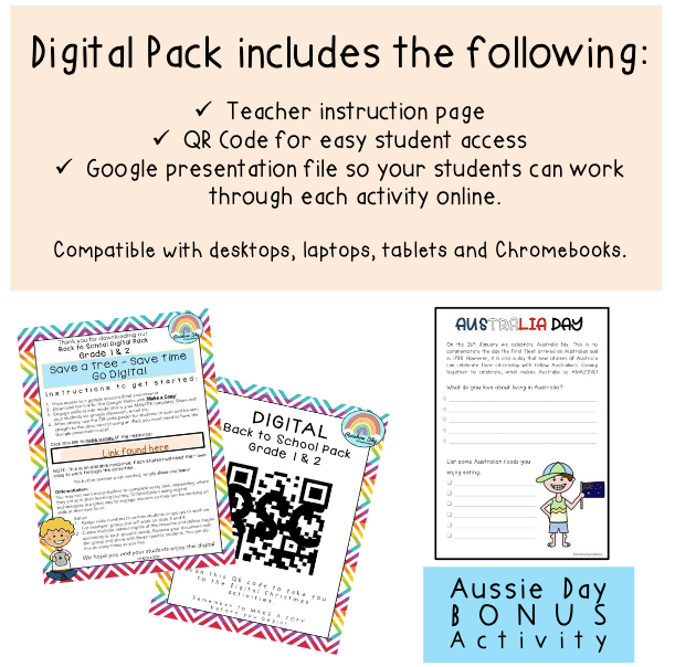 Back To School Activities BUNDLE | Grades 1-2 [Digital & Printable]