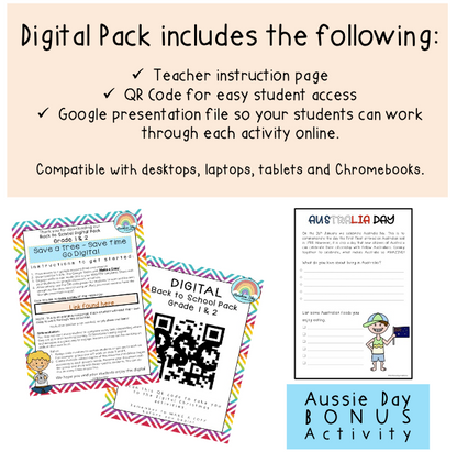 Back To School Activities BUNDLE | Grades 1-2 [Digital & Printable]