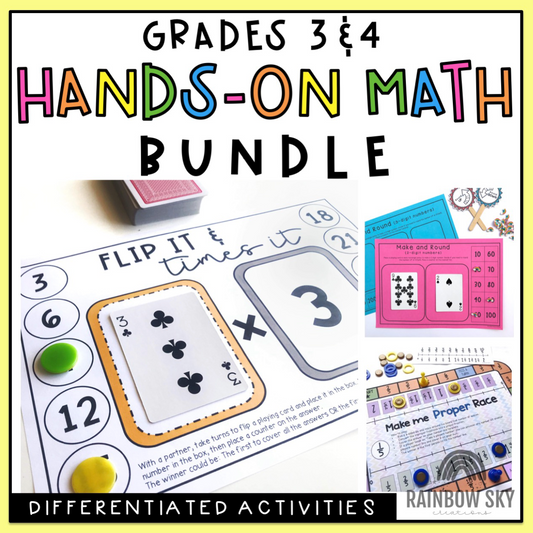 Hands-On Math BUNDLE | Math Centres | Grades 3-4