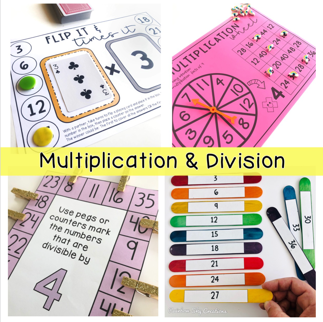 Hands-On Math BUNDLE | Math Centres | Grades 3-4