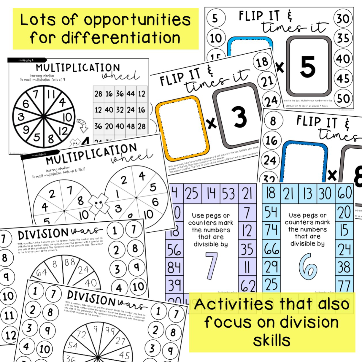 Hands-On Math BUNDLE | Math Centres | Grades 3-4