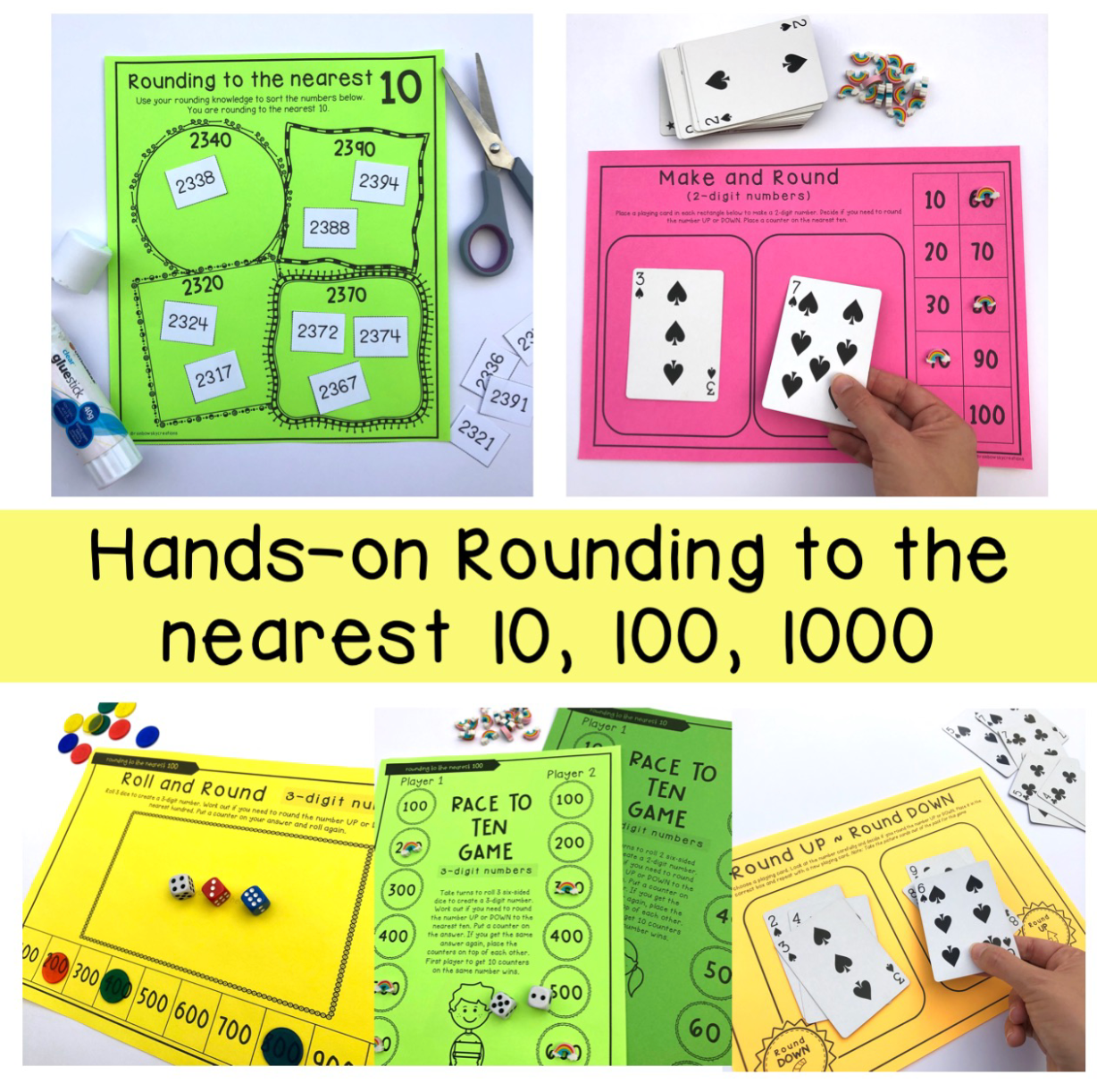 Hands-On Math BUNDLE | Math Centres | Grades 3-4