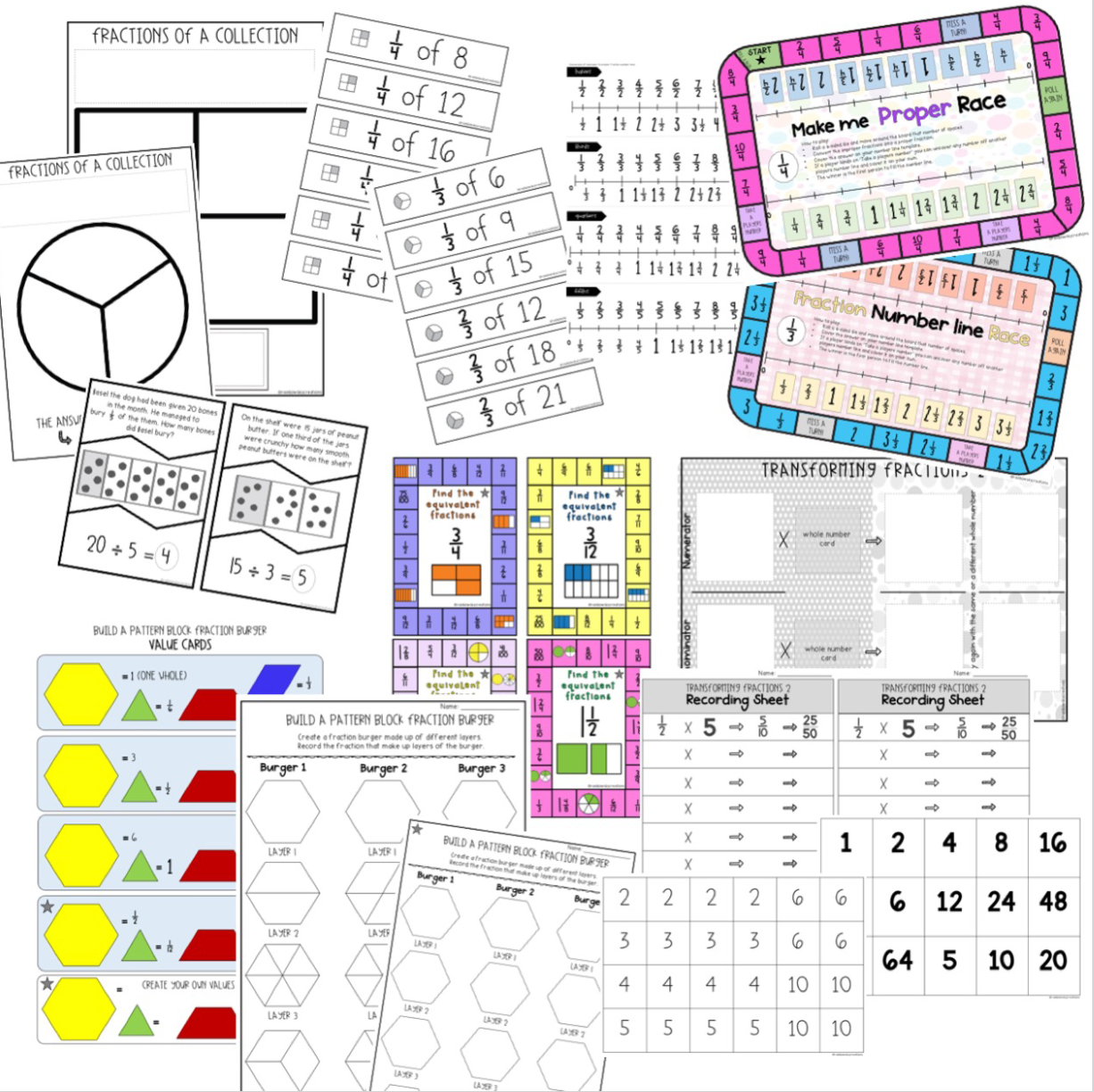 Hands-On Math BUNDLE | Math Centres | Grades 3-4