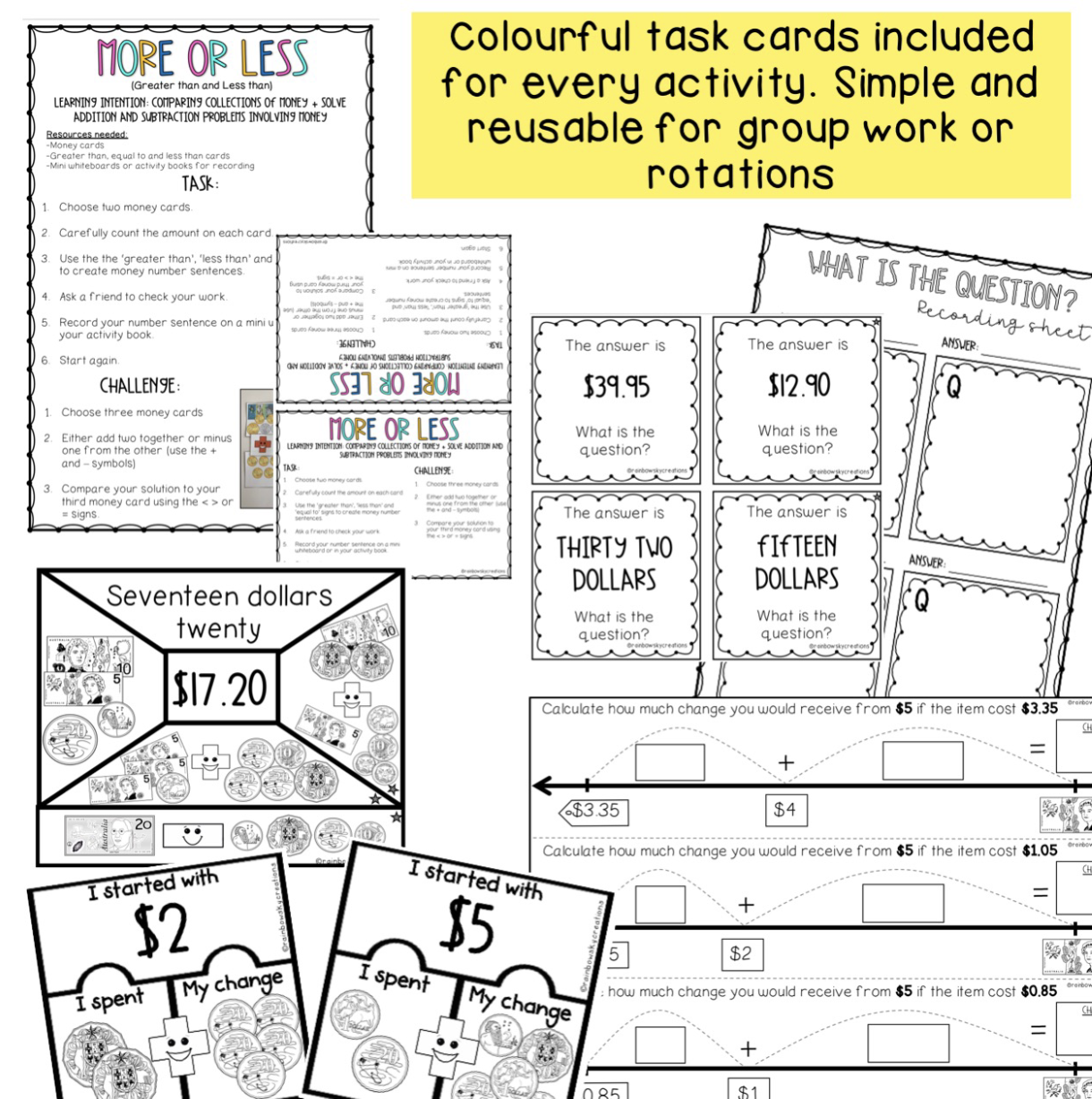 Hands-On Math BUNDLE | Math Centres | Grades 3-4