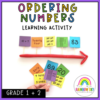 Ordering Numbers Maths Activity | Place Value Math Centres | Grades 1-2