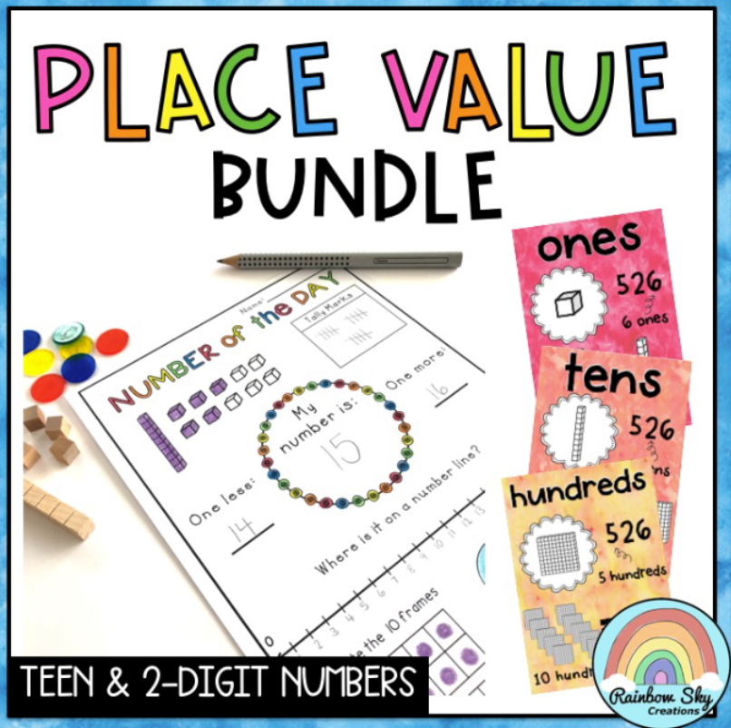 Place Value BUNDLE | Teen & 2-digit Numbers | Grade 1