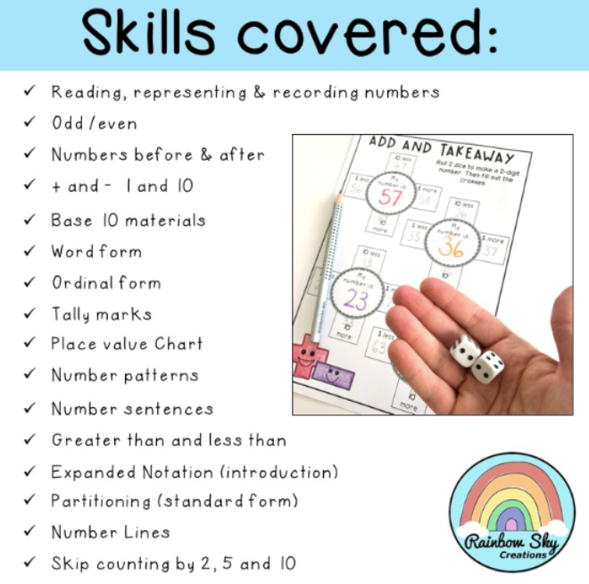 Place Value BUNDLE | Teen & 2-digit Numbers | Grade 1