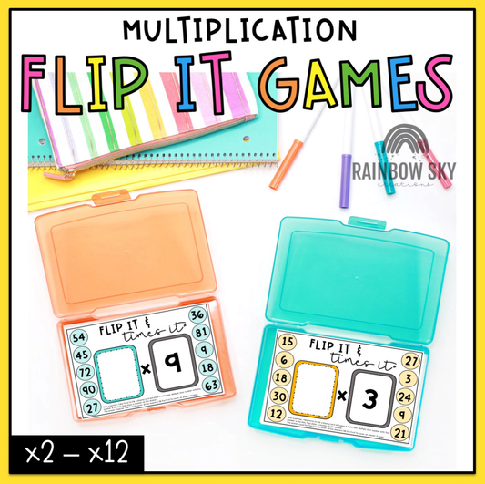 Multiplication Fluency Games | Times Table Flip It x2-x12