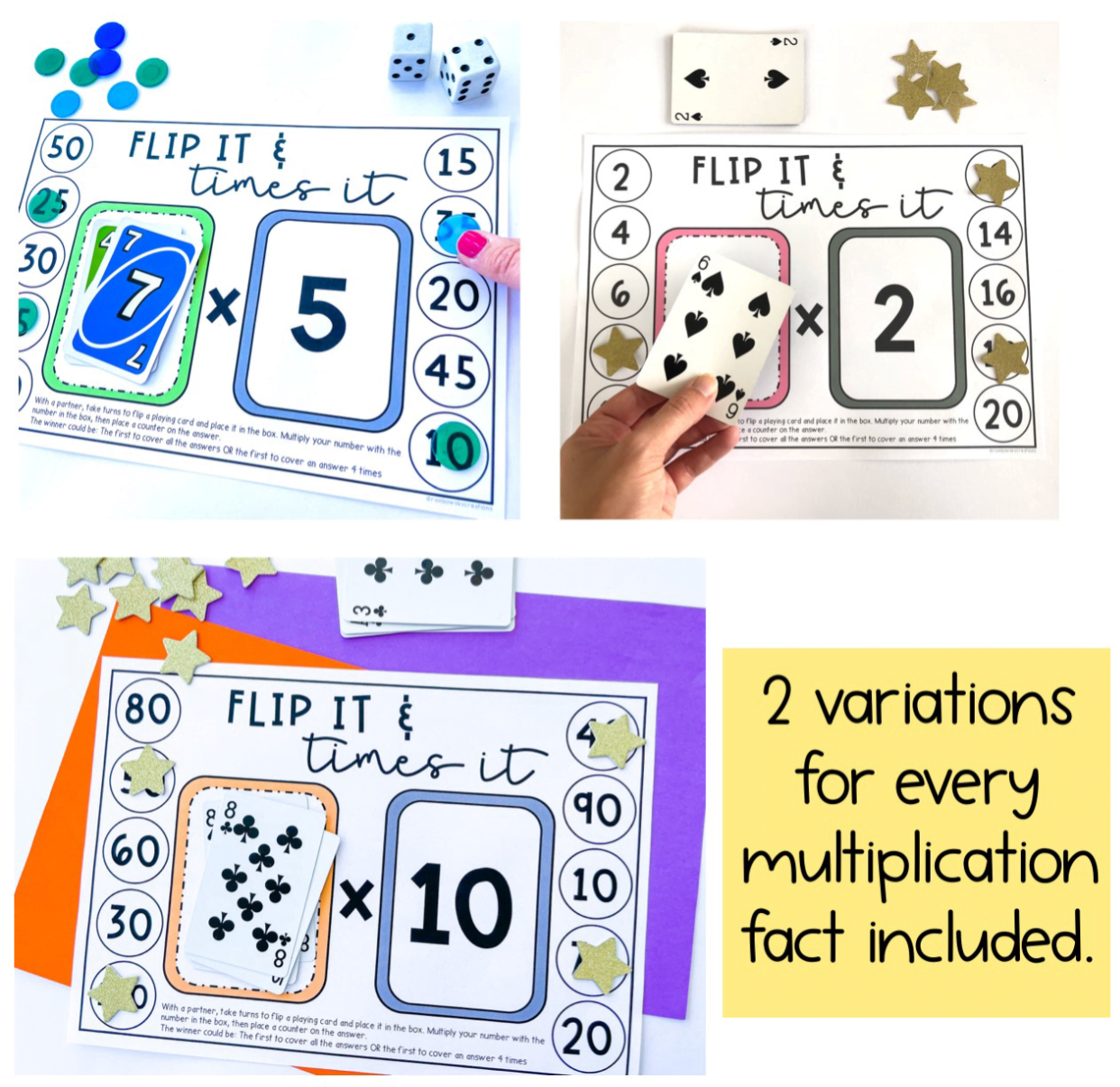 Multiplication Fluency Games | Times Table Flip It x2-x12