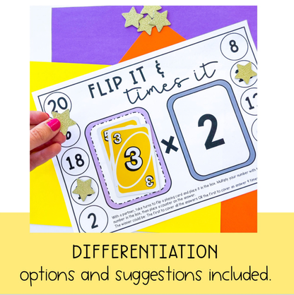 Multiplication Fluency Games | Times Table Flip It x2-x12