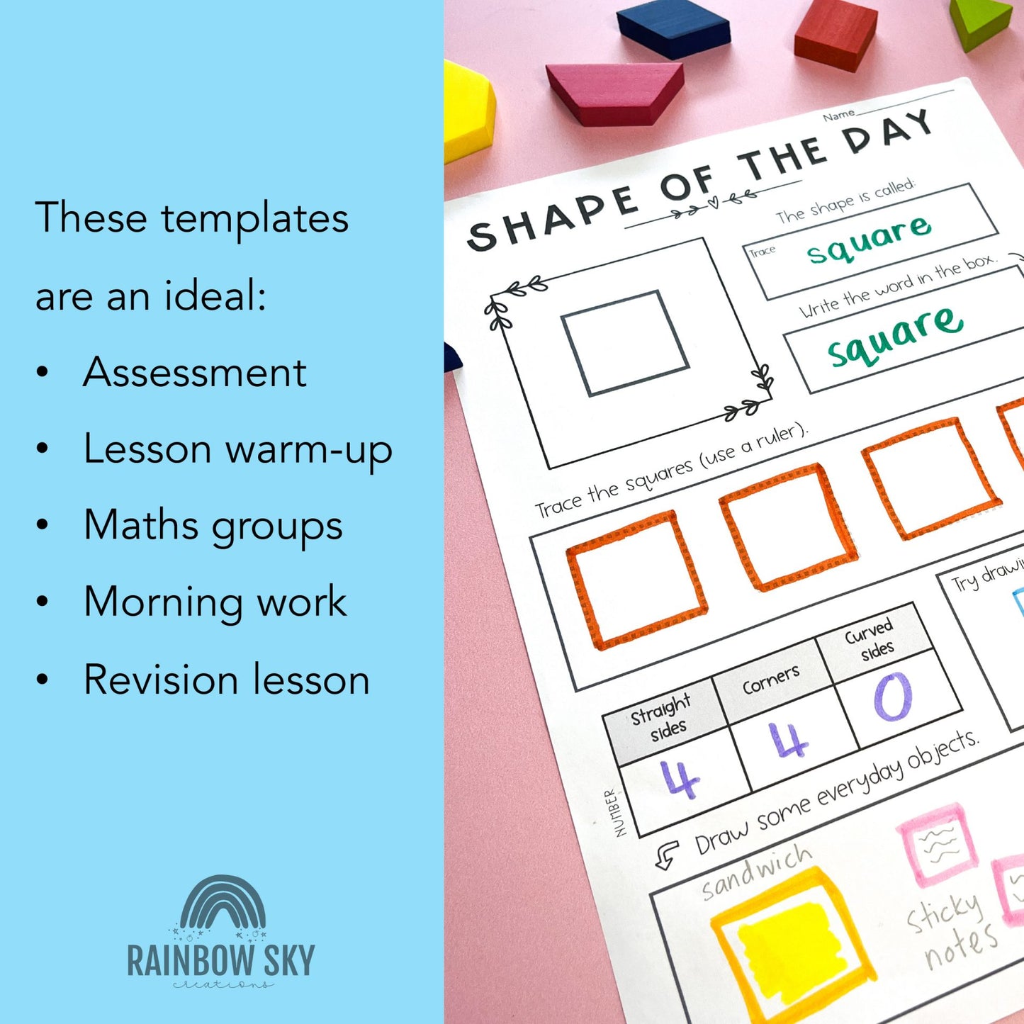 Shape of the Day | Properties of 2D Shapes | Grade 1 + 2