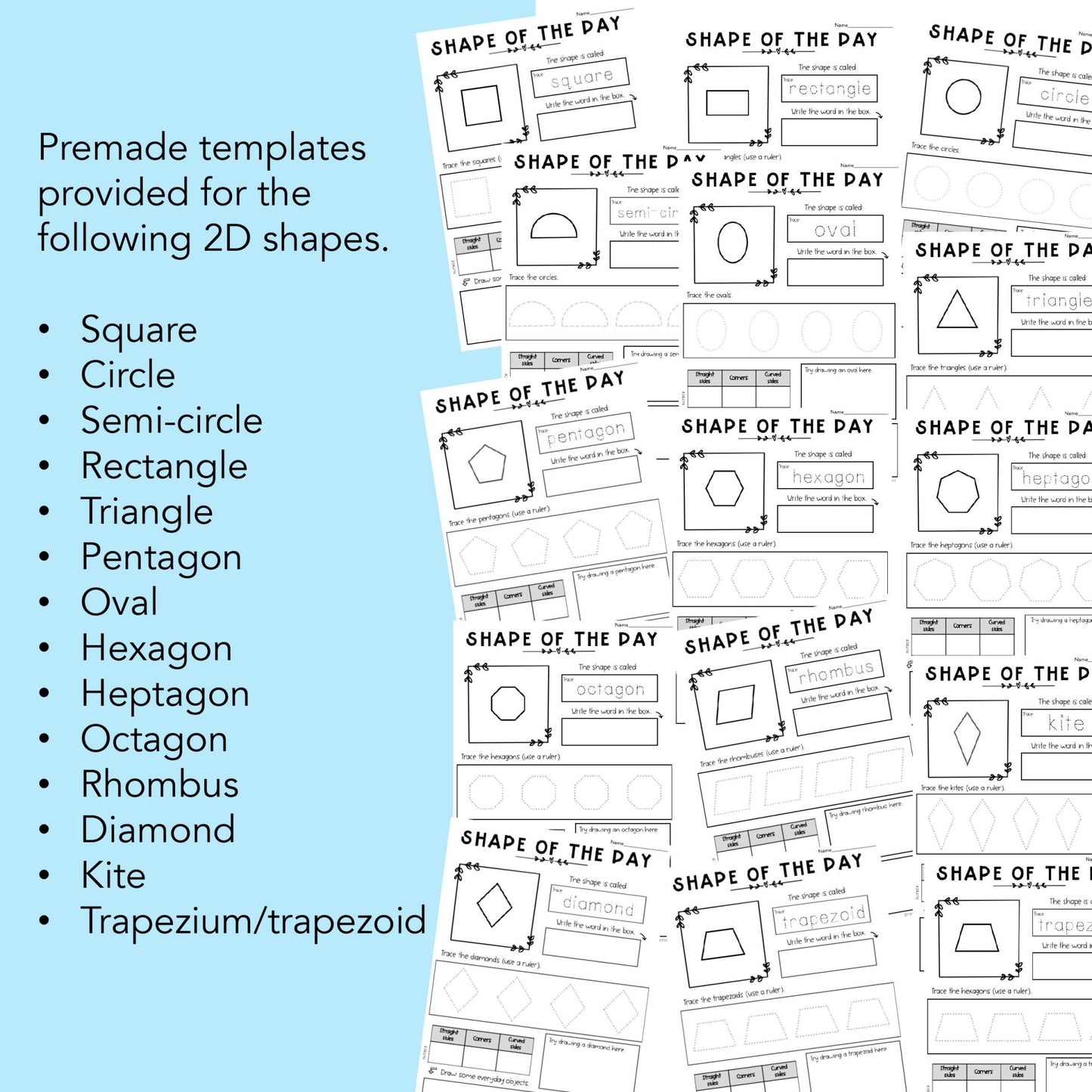 Shape of the Day | Properties of 2D Shapes | Grade 1 + 2