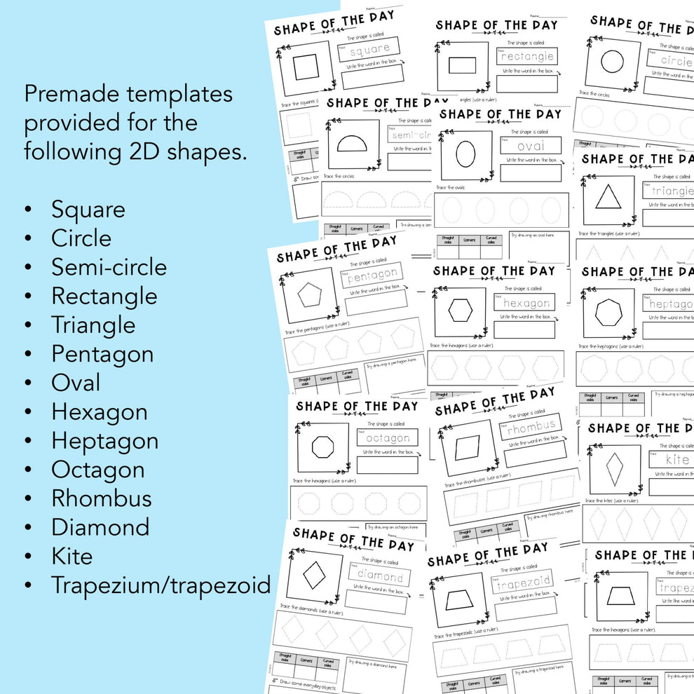 Shape Of The Day - Properties Of 2D Shapes - Grades 1-2 – Rainbow Sky ...