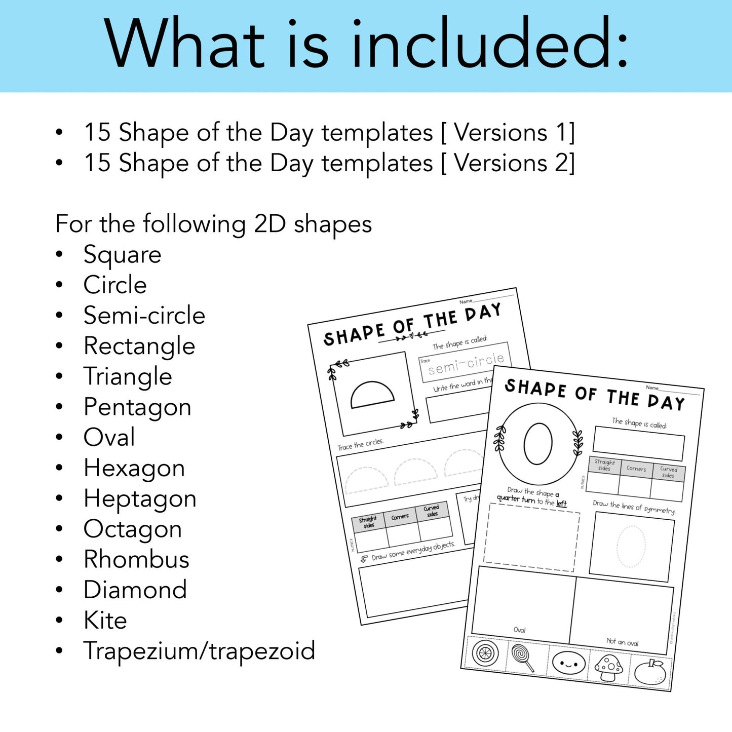 Shape of the Day | Properties of 2D Shapes | Grade 1 + 2