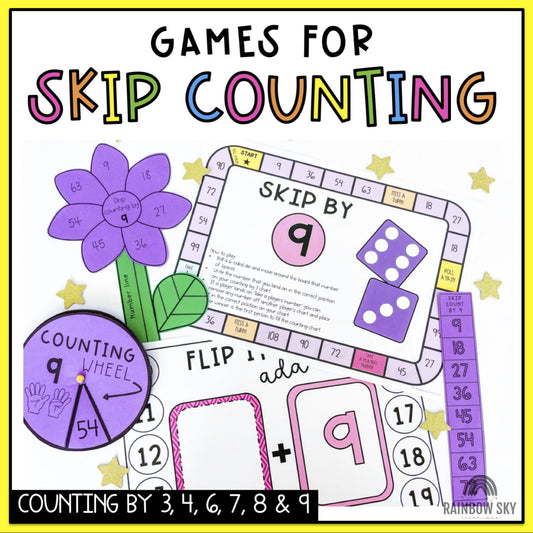 Skip Counting Math Centres | Number Sequence Activities | Grade 3 & 4