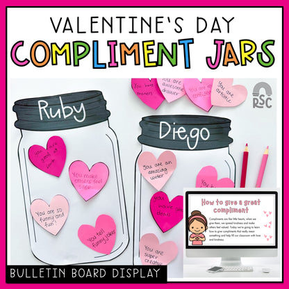 Valentine Kindness Activity / Valentine's Day Craft / Compliment Jar