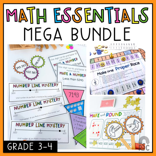 Grades 3 - 4 Math Essentials Mega Bundle - Games & Hands-on Activities