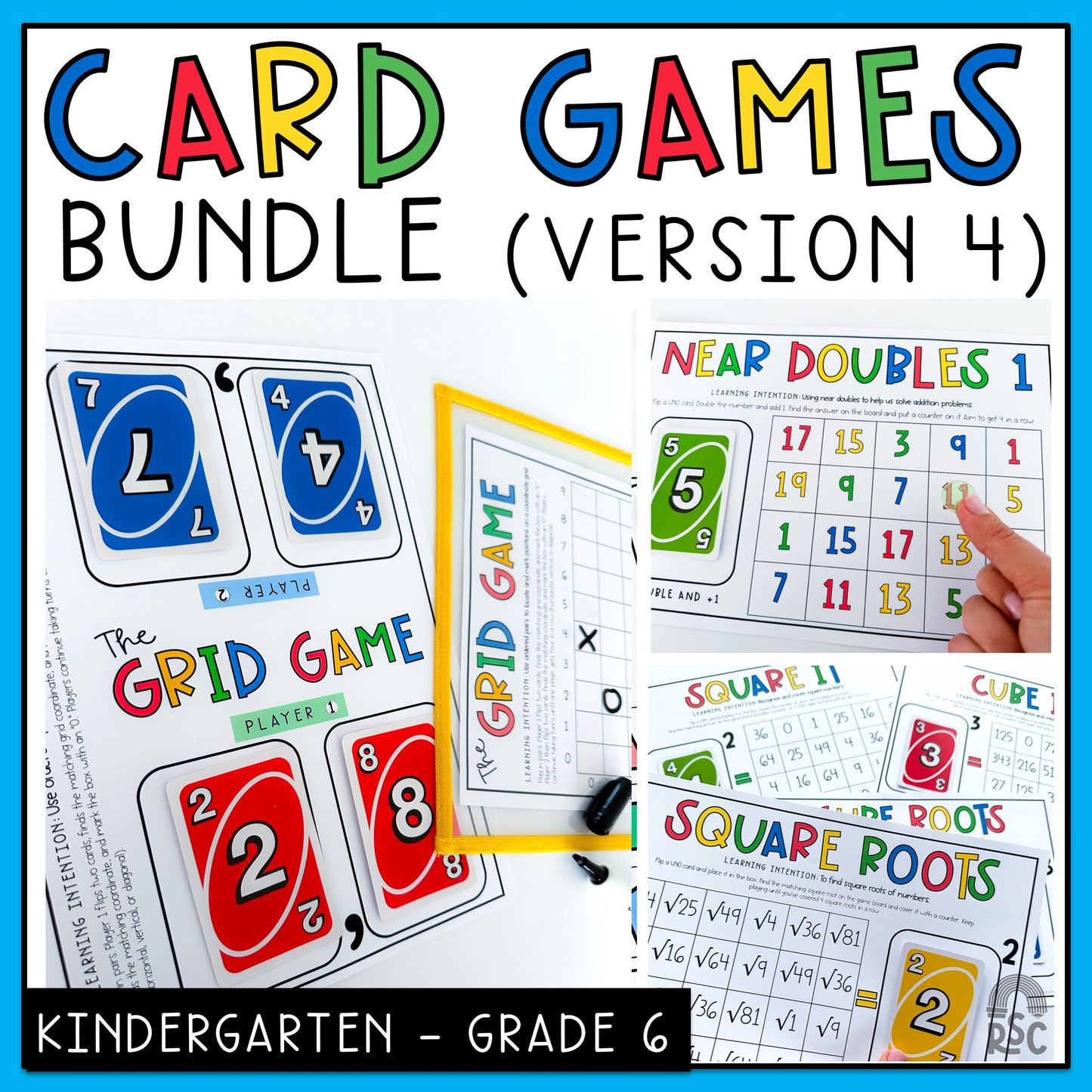 Uno Math Games Bundle - Kindergarten to Grade 6 (Version 4)