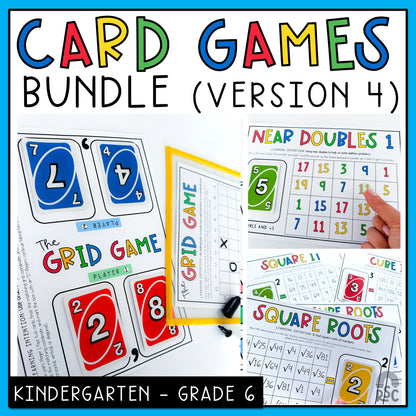 Uno Math Games Bundle - Kindergarten to Grade 6 (Version 4)