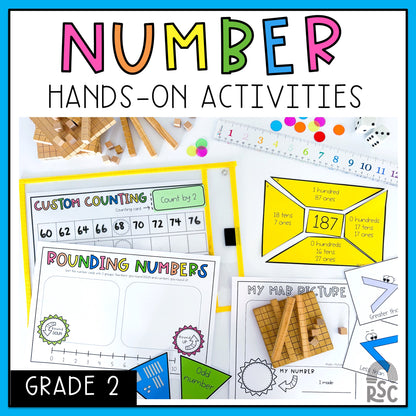2nd Grade Number Sense Math Centers / Hands-on Place Value Activities