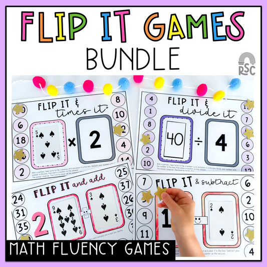 Flip It Fluency Games BUNDLE - Addition, Subtraction, Multiplication & Division